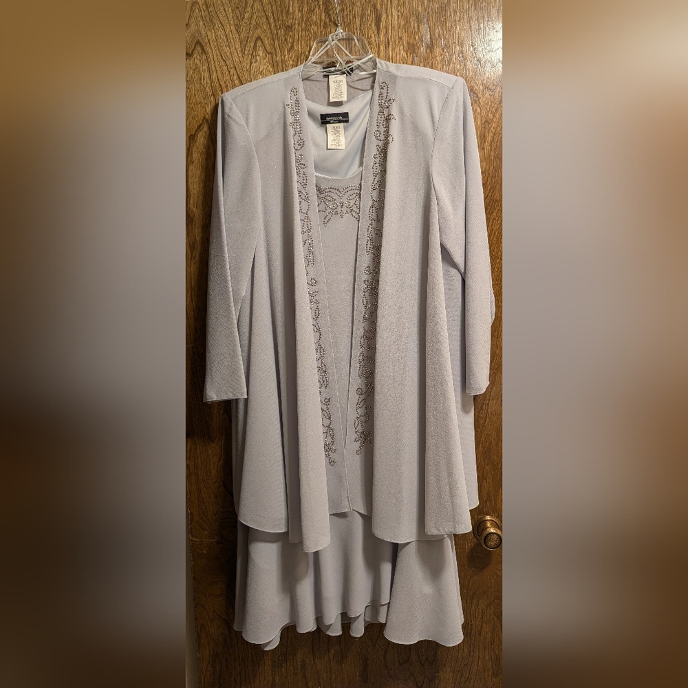 Women's Gray Dressy Dress with Jacket by R&M Richards Size 20W